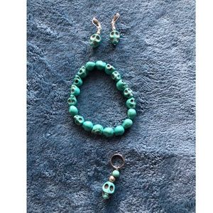 Sapphire Skull Handmade Jewelry Set